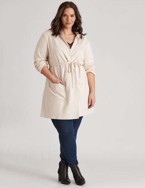 Autograph Belted Faux Suedette Duster Jacket Carousel 2