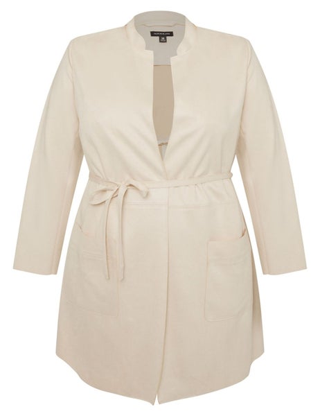 Autograph Belted Faux Suedette Duster Jacket Carousel 4