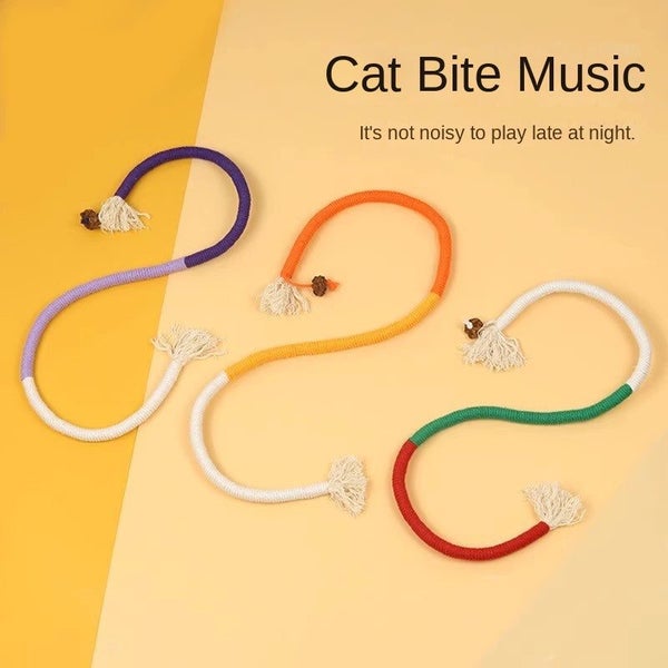 Cat Bite Rope Teasing Stick Toy Self Fun Soothing Tool Grinding Teeth Resistant Carousel 2