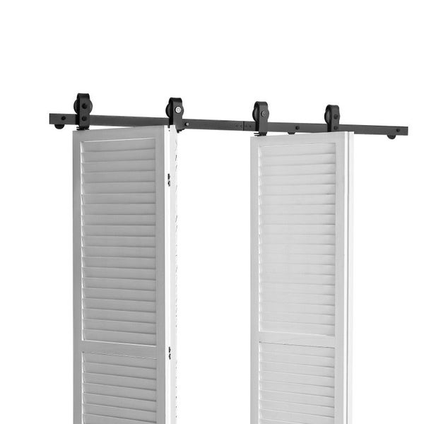 Vevor Bi-Folding Sliding Barn Door Hardware Track Kit 64" Top Mount Slide Smooth Carousel 1