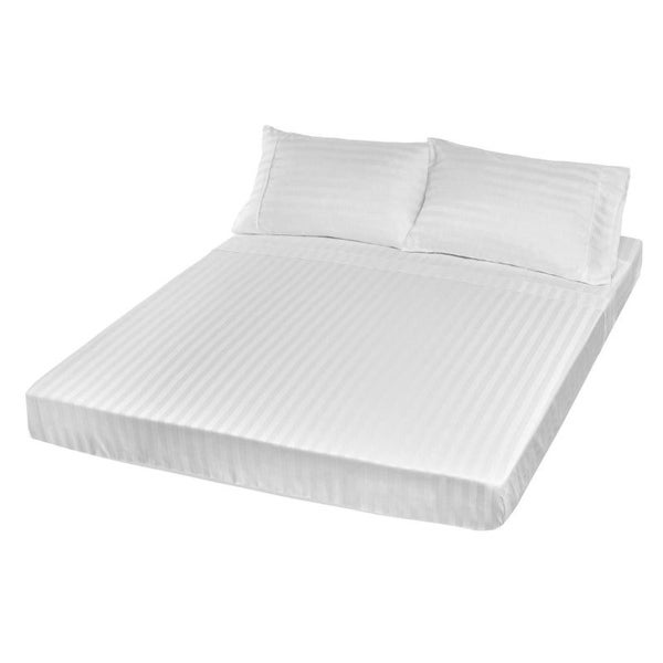 Royal Comfort 1200Tc Sheet Set Damask Cotton Blend Ultra Soft Sateen Queen White Carousel 1