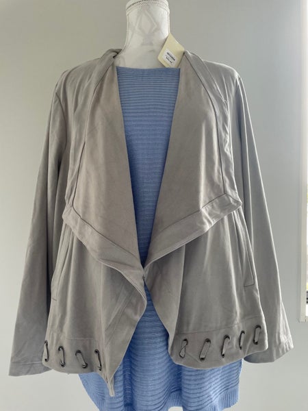Beme Long Sleeve Suedette Waterfall Jacket ~ Sizes 18-20, 20-22, 22-24 & 24-26 Carousel 2