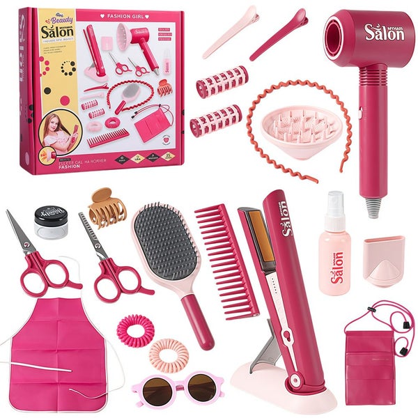 22Pcs Girls Hair Salon Toys Kids Beauty Salon Stylist Toy Kit Carousel 1