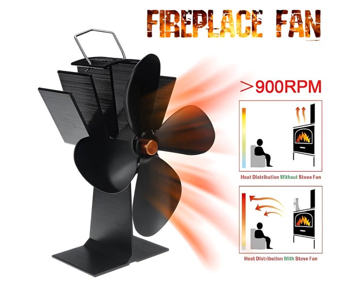 Heat Powered Stove Fireplace Fan on Carousel 1