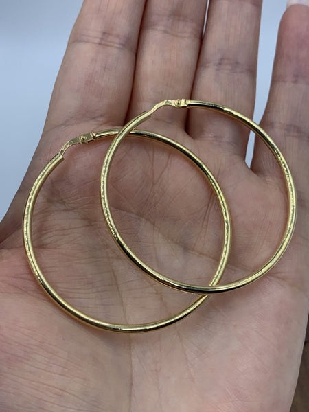 *SWEET CUPID* 9ct Gold Large Round Hoop Earrings *SWEET AS* Carousel 1