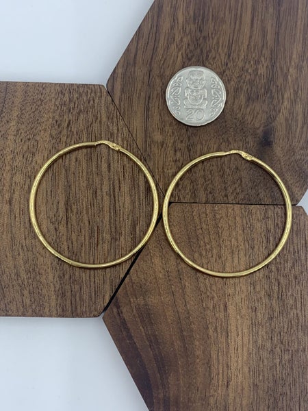 *SWEET CUPID* 9ct Gold Large Round Hoop Earrings *SWEET AS* Carousel 3