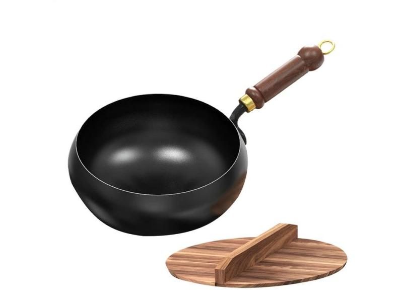 28cm Non Stick Handmade Cast Iron Wok Pan For Kitchen Carousel 1