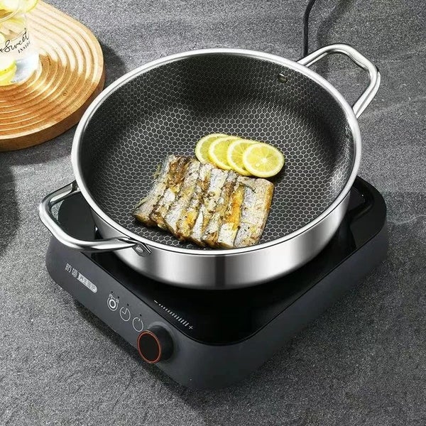 410 Stainless Steel Honeycomb Non-stick Soup Pot With Lid Carousel 1