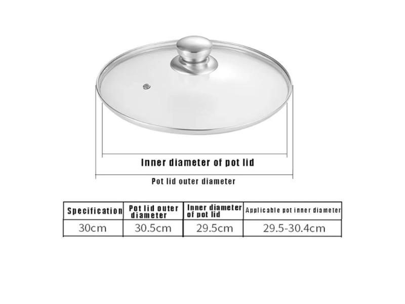 16-34cm Round Stainless Steel Tempered Glass Pot Lid Carousel 1