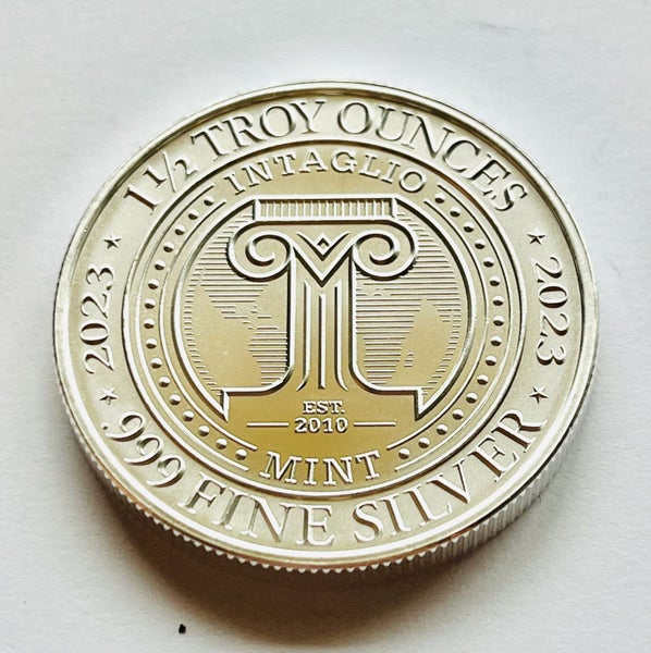 1.5 oz Intaglio mint Mermaid .999 Silver Round BU Carousel 2