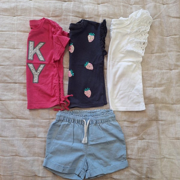 GIRLS SIZE 4 SUMMER BUNDLE - SHORTS + TOPS Carousel 1