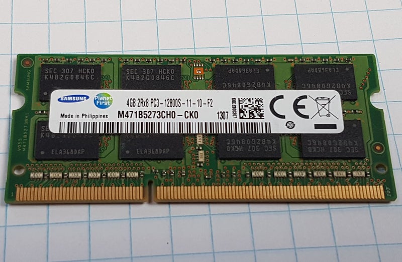 4GB DDR3 Laptop RAM SODIMM Samsung 2Rx8 PC3-12800S-11-10-F2 M471B5273CH0-CK0 Carousel 1