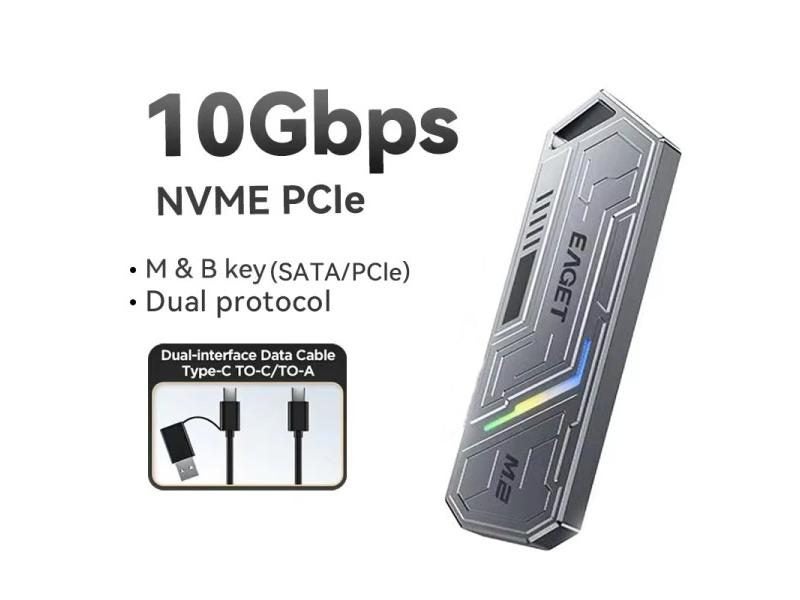 10Gbps USB C M.2 SSD Enclosure Adapter For Eaget Carousel 1