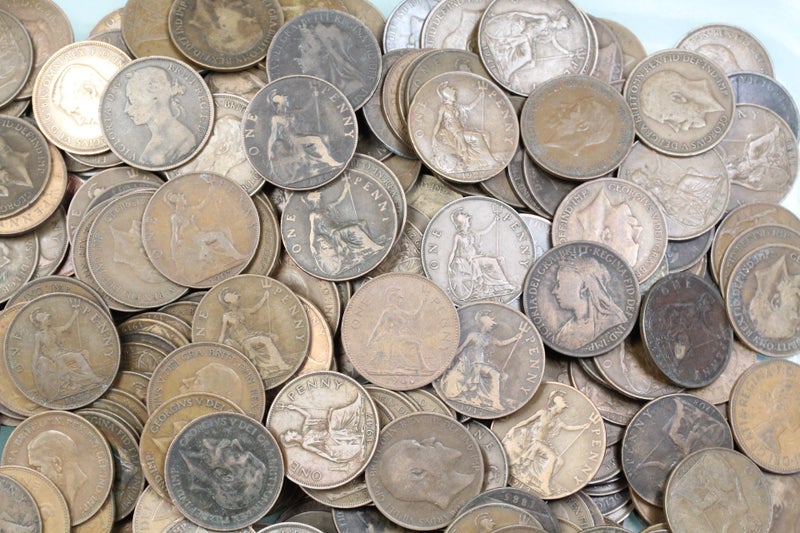 UK / GREAT BRITAIN PENNY COINS 2.5 KG UNSORTED AVERAGE OR BETTER CONDITION Carousel 2