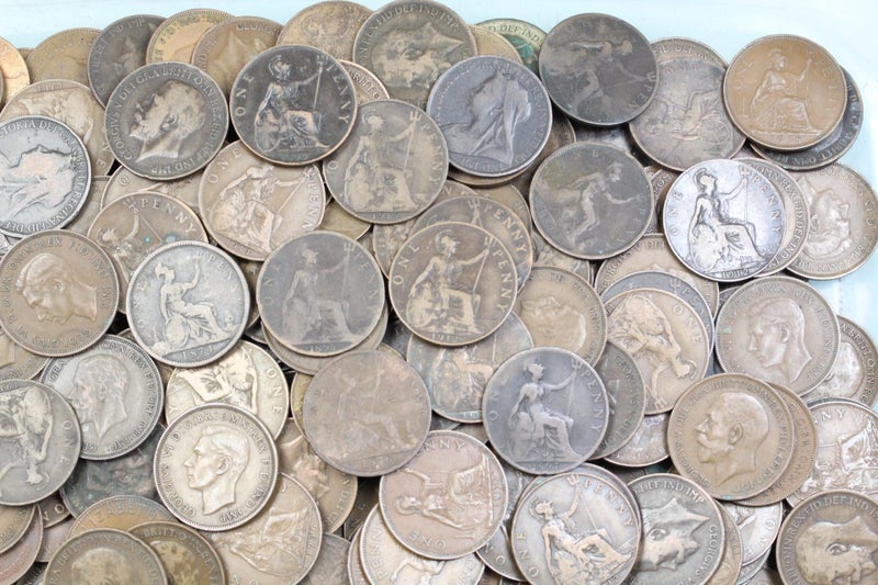 UK / GREAT BRITAIN PENNY COINS 2.5 KG UNSORTED AVERAGE OR BETTER CONDITION Carousel 2