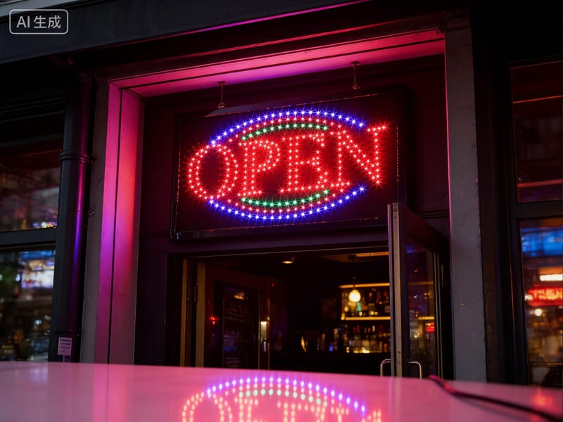 Attractive Flashing LED OPEN SIGN 55x35cm Carousel 2