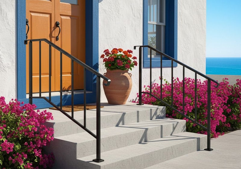 Stair Handrail Railings 3-4 Steps Safety Hand Rails Kit Carousel 2