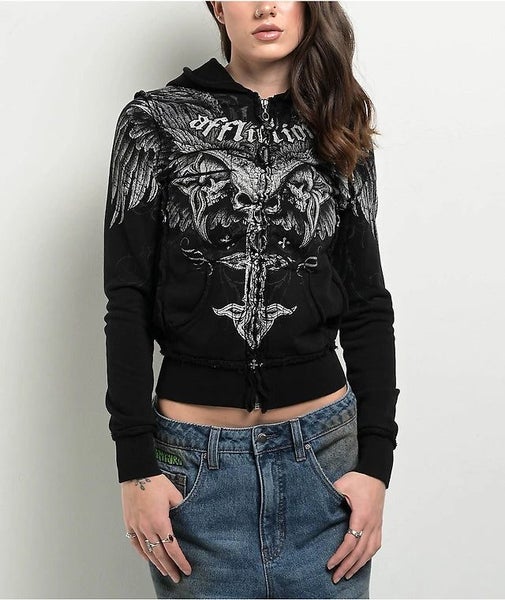 Affliction Death Eyes Zip Womens Hoodie Carousel 1
