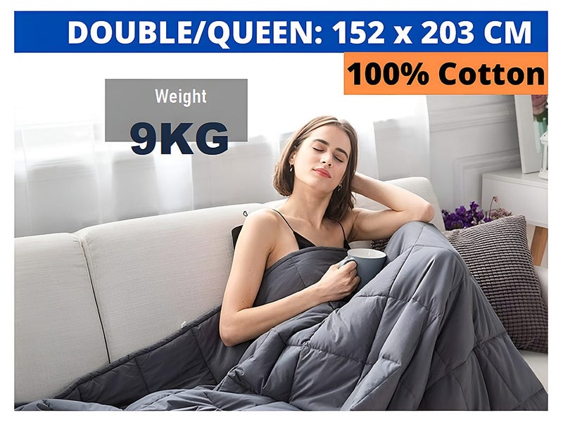 New Breathable Weighted Blanket Cotton 152x203cm 9kg Sale Sale Carousel 2