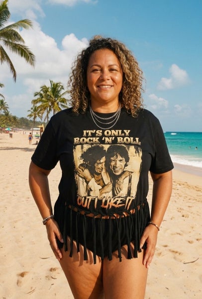 Mareedesigns rolling stones tassel tee. Lrg Carousel 1