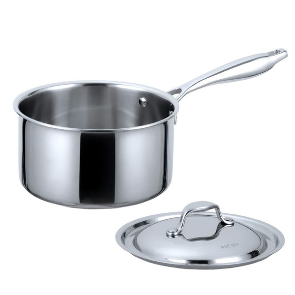 Anygleam Cookware Saucepan Silver 304 Stainless Stainless Milk Pot Soup Noodl... Carousel 1