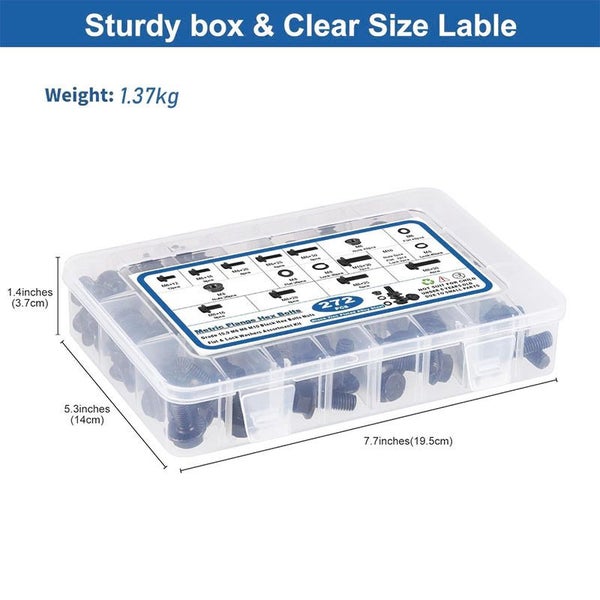272Pcs Flange Hex Bolts & Nuts Kit, M6 M8 M10 Metric Bolt Assortment i2835BK0 Carousel 2