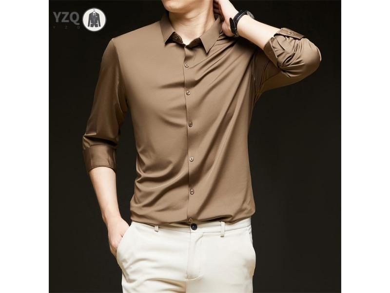 Men's Wrinkle Resistant Long Sleeved Business Casual Shirt Carousel 2