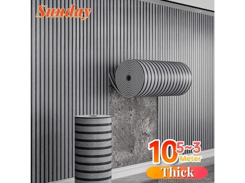 Thick XPE Wood Grain Peel And Stick Grille Wallpaper Carousel 2