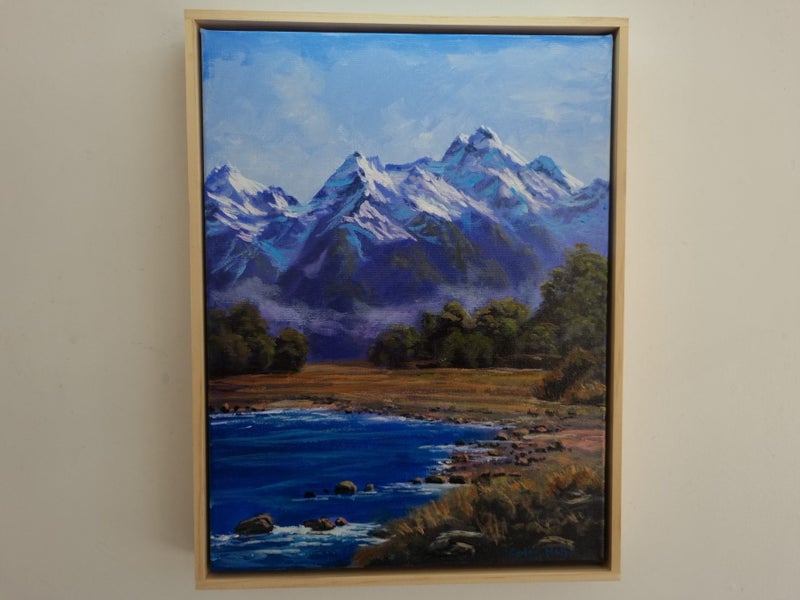 Deer Flat, Eglinton Valley – Original Oil Painting – Fiordland NZ – Caley Hall Carousel 1