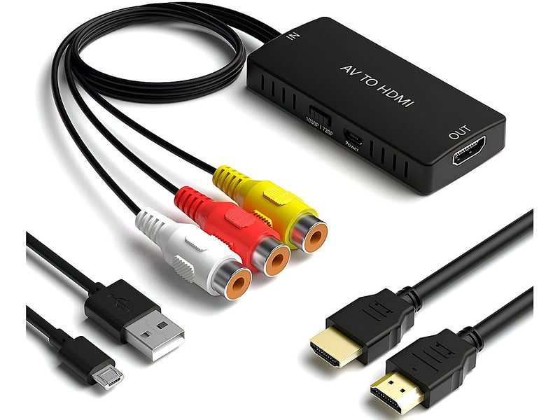 Mini RCA AV to HDMI Converter Adapter XBOX 360 1080P HDTV Carousel 1
