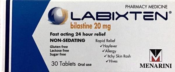 Labixten For Hayfever, Allergy, Itchy Skin - 20mg 30 Tablets Pharmacy Medicine Carousel 1