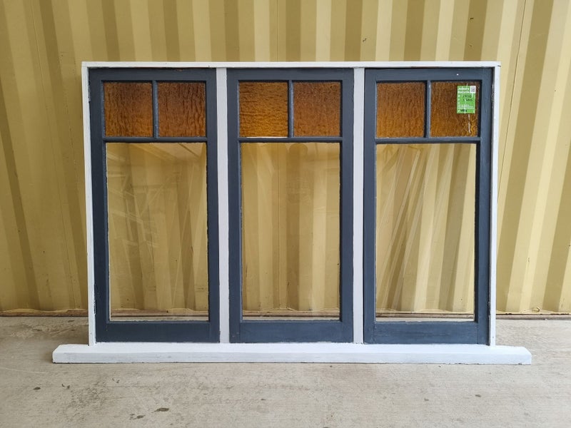 Coloured Glass Wooden BUNGALOW Window 1810 W x 1300 H [#4986] Carousel 1