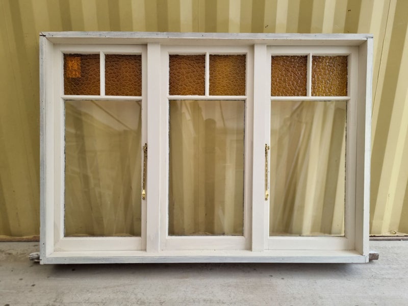 Coloured Glass Wooden BUNGALOW Window 1810 W x 1300 H [#4986] Carousel 2