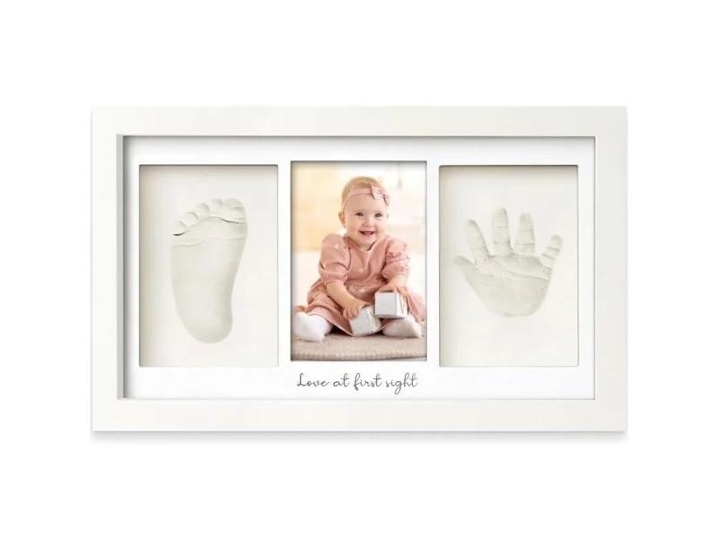 Baby Handprint Footprint Kit Keepsake Frame For Newborn Nursery Carousel 1