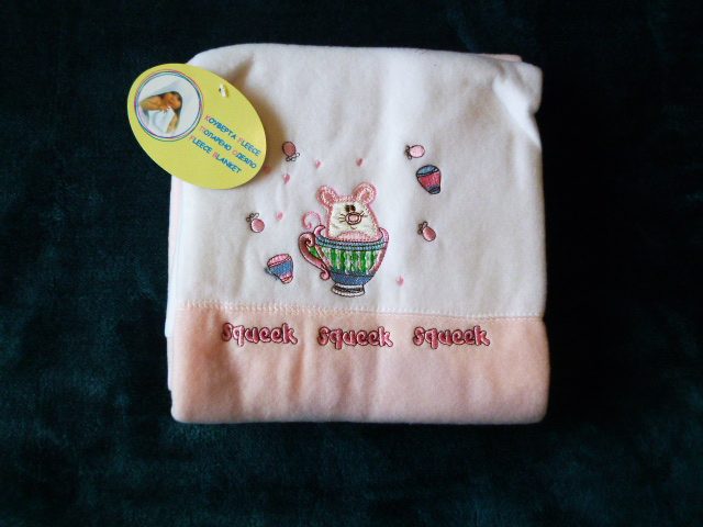 NEW = PINK WRAP " SQUEEK SQUEEK SQUEEK, MOUSE IN THE CUP" (75CM X 100CM) Carousel 1