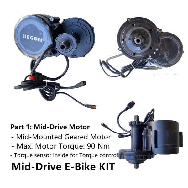 Mid-Drive E-Bike KIT - High Torque 48V 350W Motor 90Nm, 10.4Ah LG Battery Carousel 2
