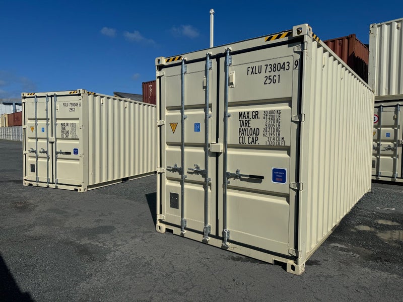 20 ft High Cube Shipping Containers - Beige & Charcoal Carousel 14