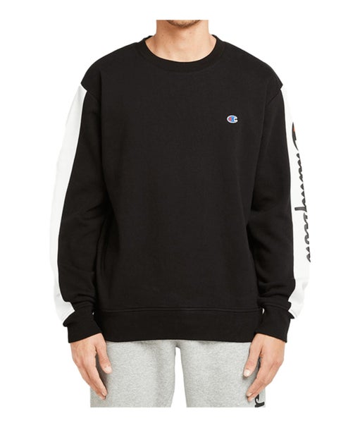 Champion Sporty Panel Crew Sweater Mens Black Carousel 1