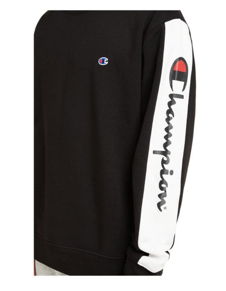 Champion Sporty Panel Crew Sweater Mens Black Carousel 4