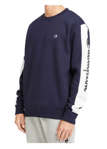 Champion Sporty Panel Crew Sweater Mens Navy Carousel 2