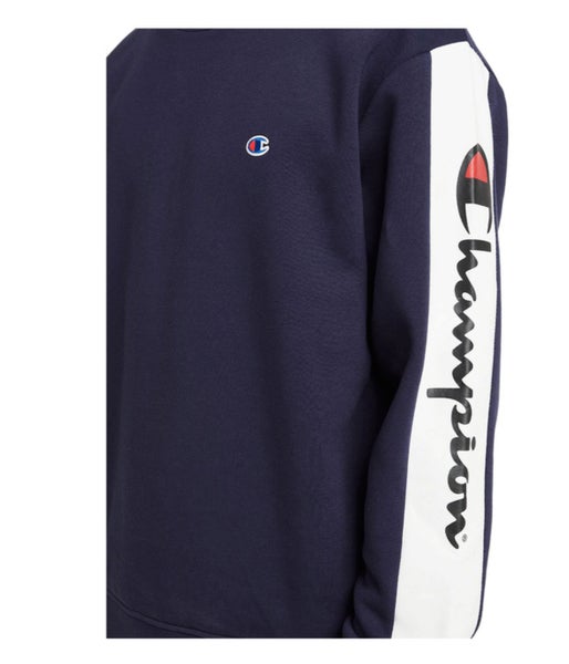 Champion Sporty Panel Crew Sweater Mens Navy Carousel 4