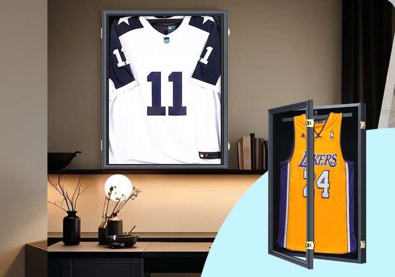 Jersey Shadow Box Frame Sports Memorabilia Display Case Wall Mounting Carousel 1