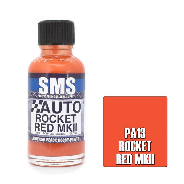 AIRBRUSH PAINT 30ML AUTO ROCKET RED MKII SCALE MODELLERS SUPPLY Carousel 1