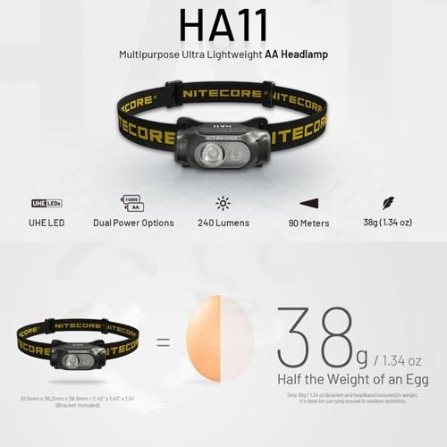 NITECORE HA11 240 LUMEN ULTRA LIGHTWEIGHT DUAL BEAM AA HEADLAMP Carousel 2