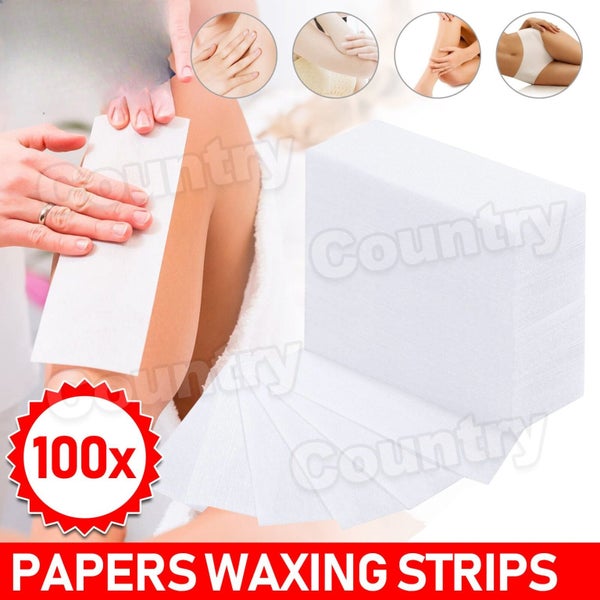 100X Pre-Cut Strips Pack Non Woven Disposable 70gsm Wax Waxing Papers Cut Carousel 1
