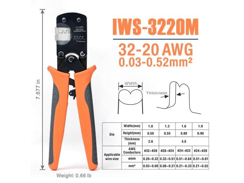 Crimping Plier Suits Molex JST TYCO 0.03-0.5mm² Carousel 1