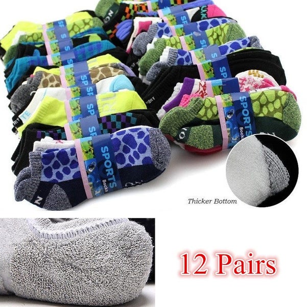 12 Pairs Women's Sport Socks Cushioned Socks Ankle Socks Carousel 1