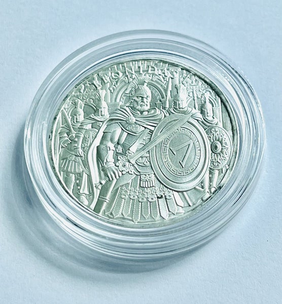 1 oz Legendary Warriors: Leonidas .999 Silver BU Round Carousel 1