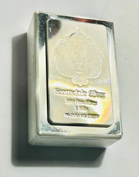 1 Kilo Scottsdale "Lion Stacker" Bar .999 Silver BU Carousel 2