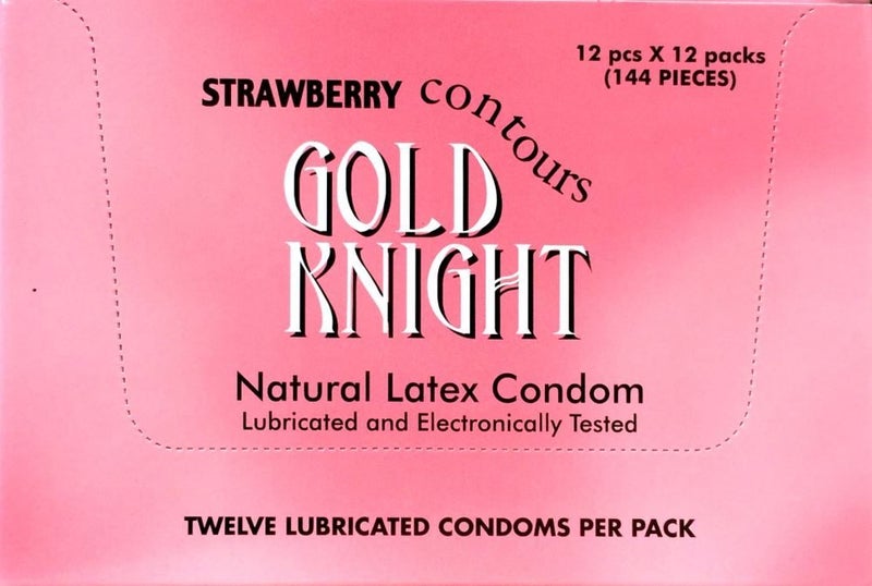 Gold Knight Strawberry Condoms 144 Pack Carousel 1